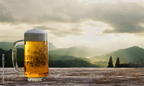 Draft or craft beer in clea...