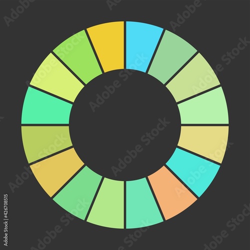 pie charts vector colorful info template.16 pieces.
