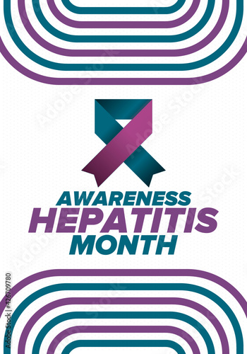 Hepatitis Awareness Month in May. Annual campaign in United States. Viral infection, liver problem. Hepatitis testing day. Control and protection. Prevention campaign. Medical healthcare vector design © scoutori