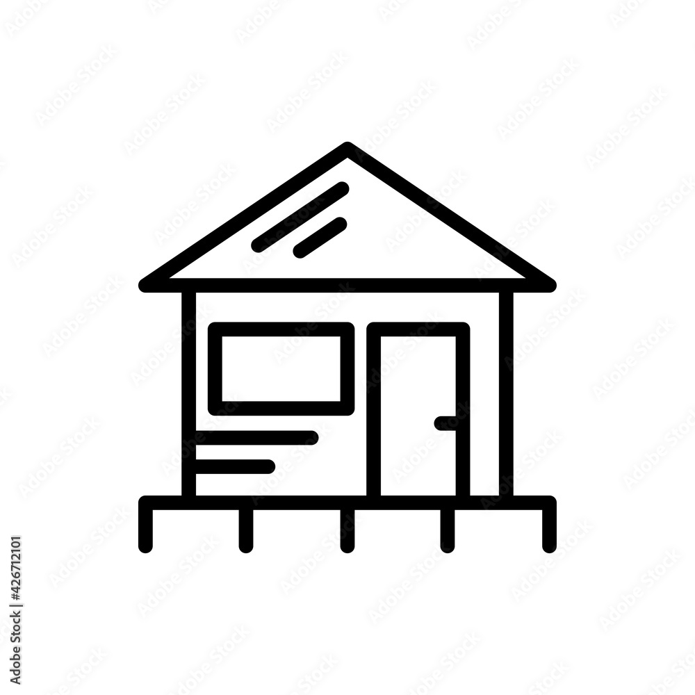 Beach resort hotel logo icon vector, holiday inn icon sign with outline style Beach resort hotel logo icon vector, holiday inn icon sign with outline style