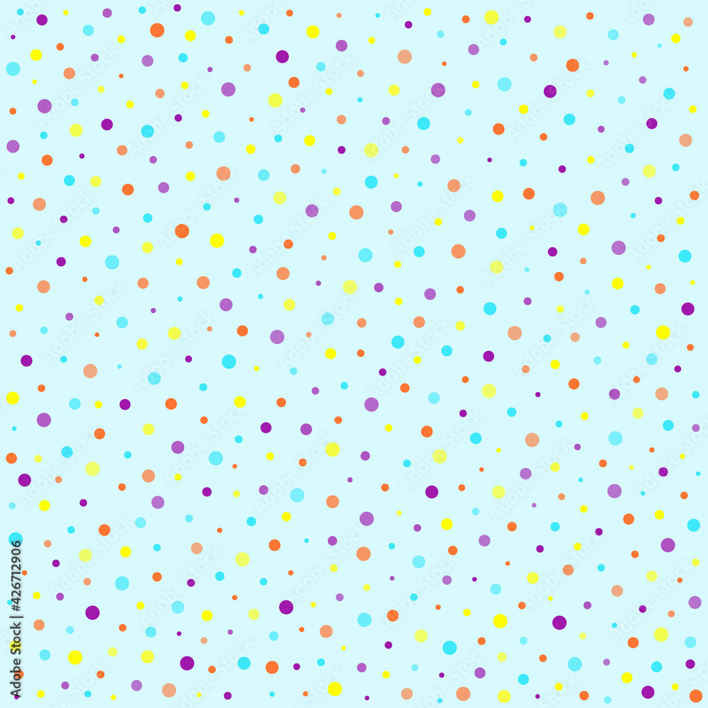 Color dots on turquoise background, seamless pattern for fashion, wrapping paper, wallpaper and all prints