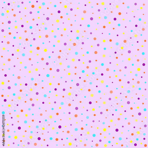 Purple background with сolor dots, seamless pattern for fashion, wallpaper and all prints