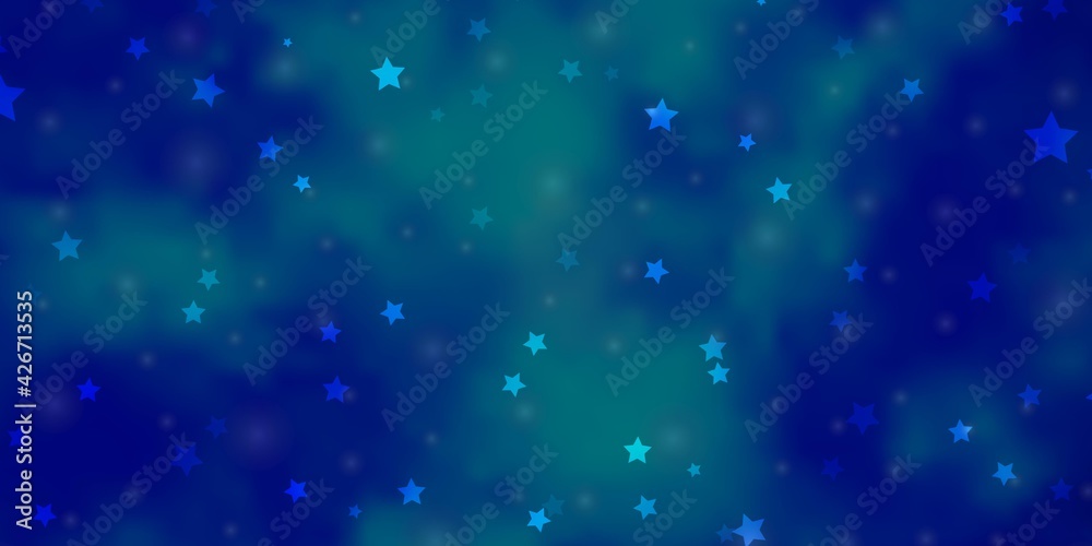 Light BLUE vector texture with beautiful stars.