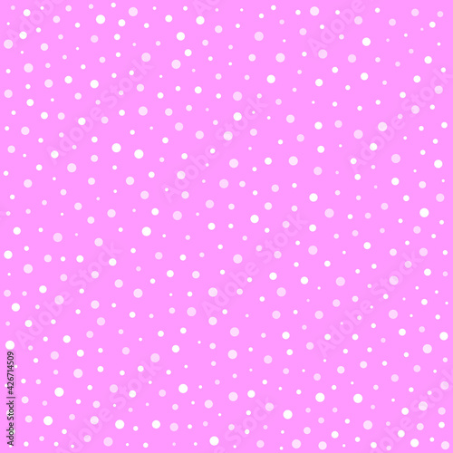 White dots on pink background, seamless pattern vector for fashion, fabric, wallpaper and all prints