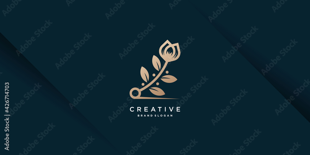 Flower logo with creative concept for company, business, beauty, spa Premium Vector part 2
