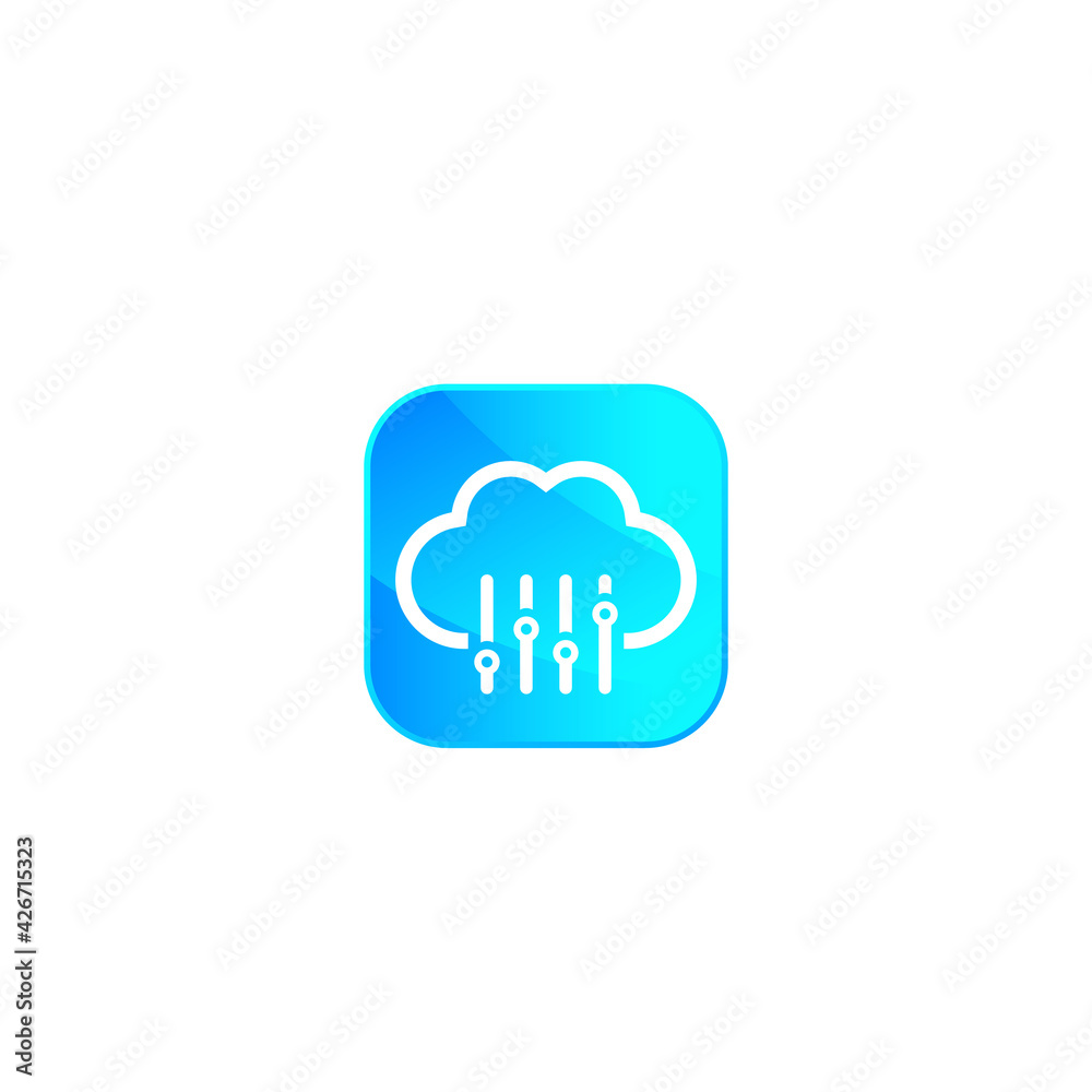 Cloud settings, hosting configuration vector icon Cloud settings, hosting configuration vector icon