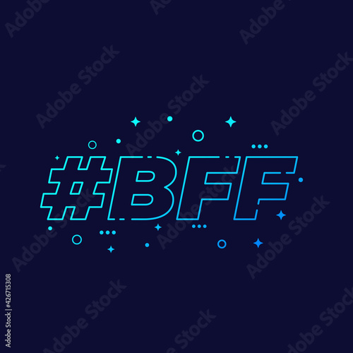 BFF, best friends forever, linear design