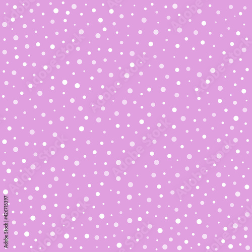 Seamless vector with white dots, illustration on purple background, pattern for fabric, wallpaper and all prints