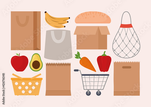 food and bags