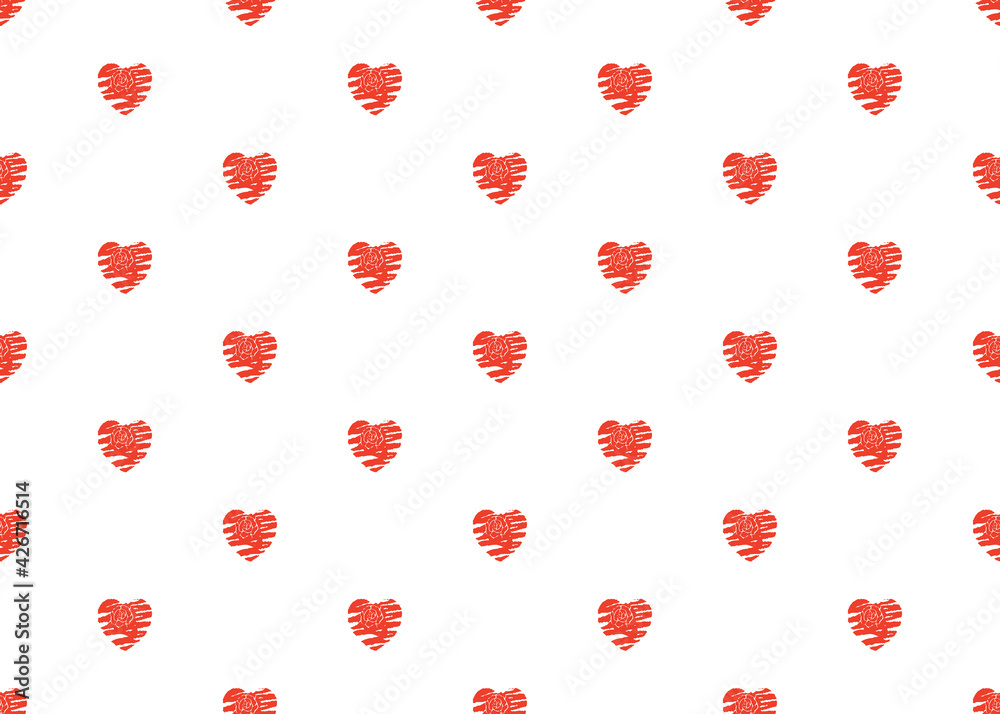 Red heart . Seamless pattern. For the design of gift paper. Red heart . Seamless pattern. For the design of gift paper.