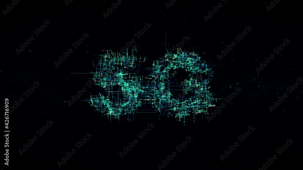 computer generated animation of 5G text like a symbol of new technology in telecommunication world, 4K abstract digital data background computer generated animation of 5G text like a symbol of new technology in telecommunication world, 4K abstract digital data background