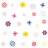 Seamless pattern on white background with flowers and butterflies. Vector for fashion, wrapping paper, fabric, wallpaper, textile