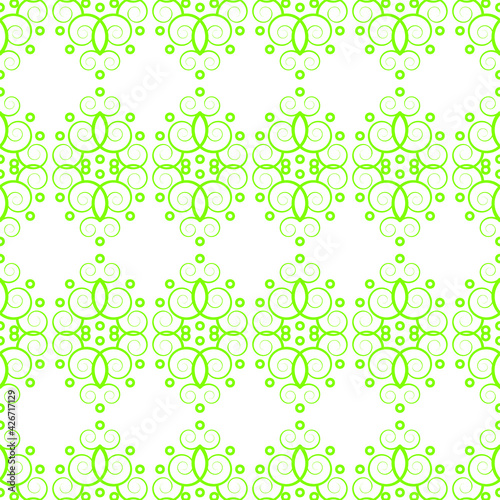 Abstract Seamless Pattern Green Doodle Background Vector