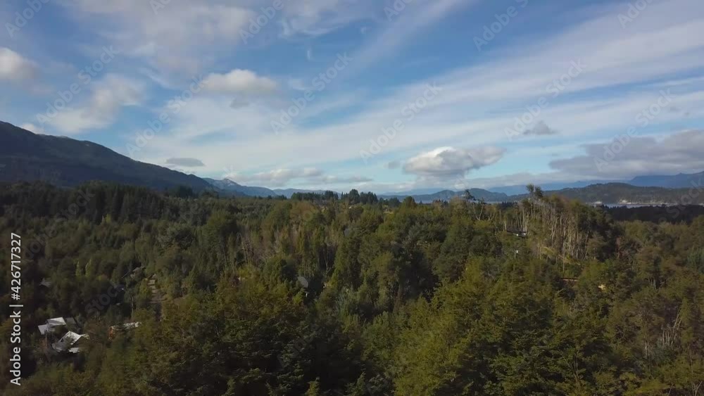 Aerial view from Villa La Angostura of the mountain and Lake Nahuel Huapi, Argentina. Patagonia. Aerial view from Villa La Angostura of the mountain and Lake Nahuel Huapi, Argentina. Patagonia.