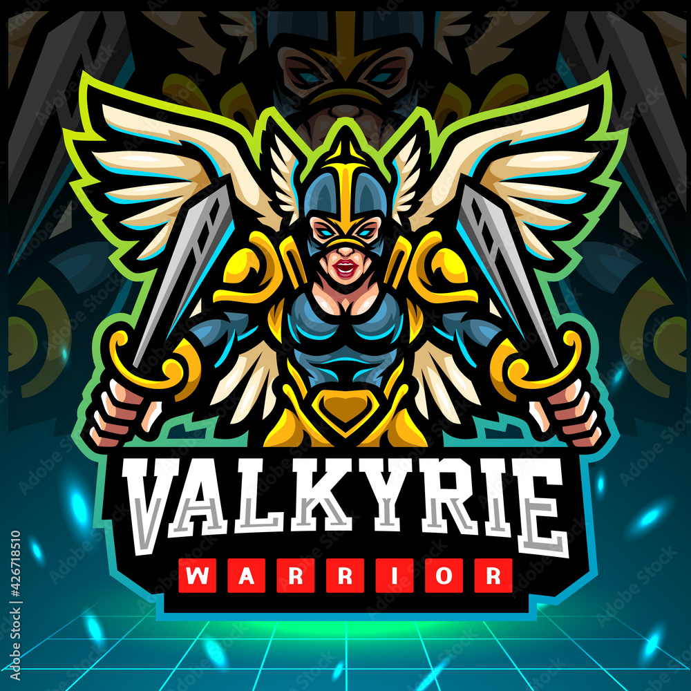 Valkyrie mascot. esport logo design