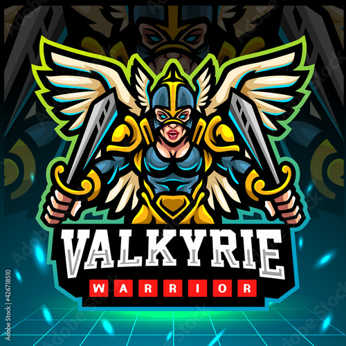 Valkyrie mascot. esport logo design