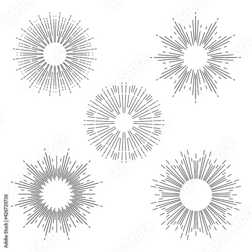 vector vintage elements - sunburst bursting rays