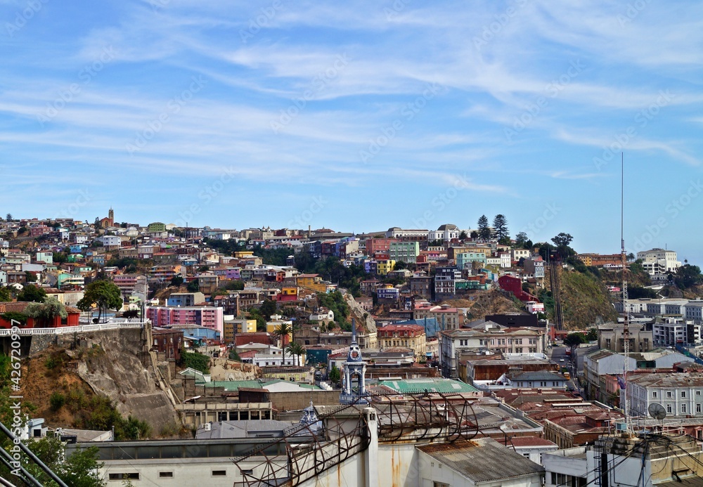 Paisagem panorâmica da cidade de Valparaíso / Chile
