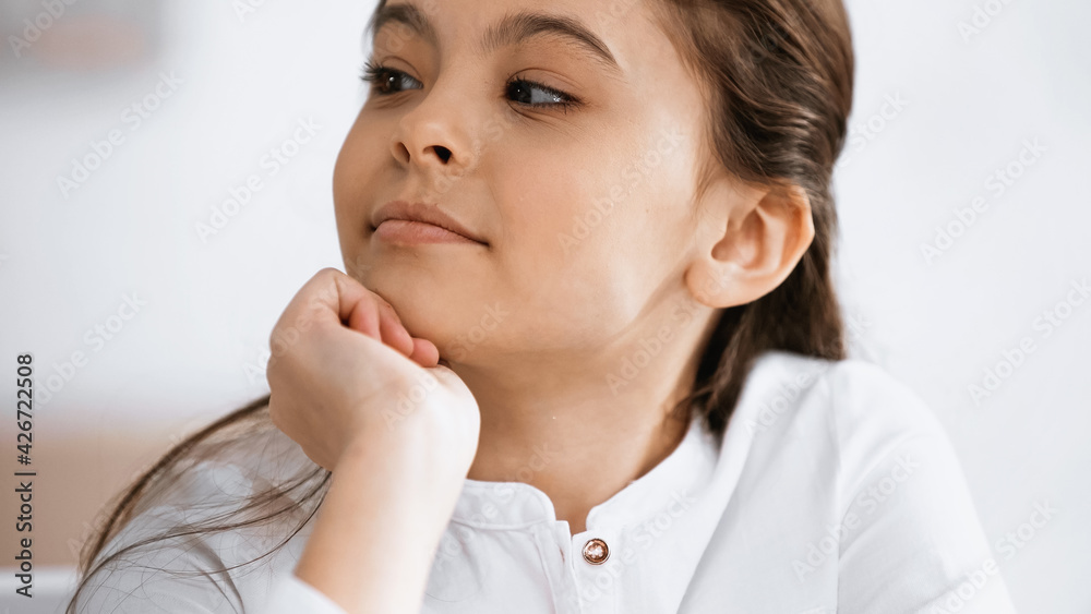 cute Brunette preteen girl at light room cute Brunette preteen girl at light room