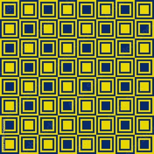 Blue and yellow triple tile. Vector same tile but checkered configuration.