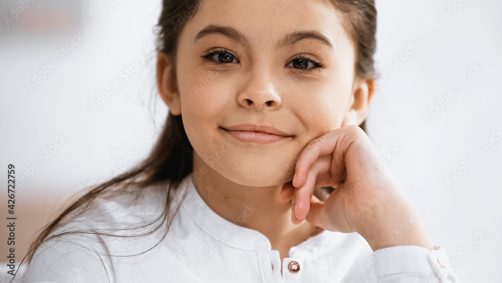 cute Brunette preteen girl at light room cute Brunette preteen girl at light room
