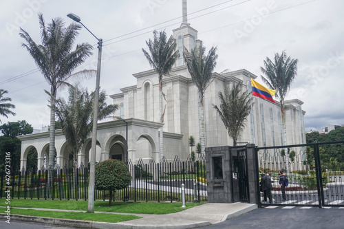 state monument and flag