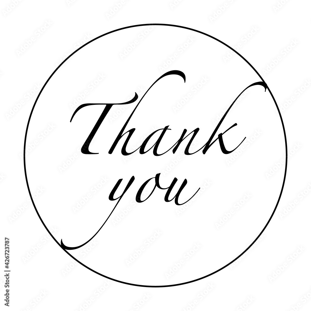 Thank you greeting card, vector, black lettering, simple. Thank you greeting card, vector, black lettering, simple.