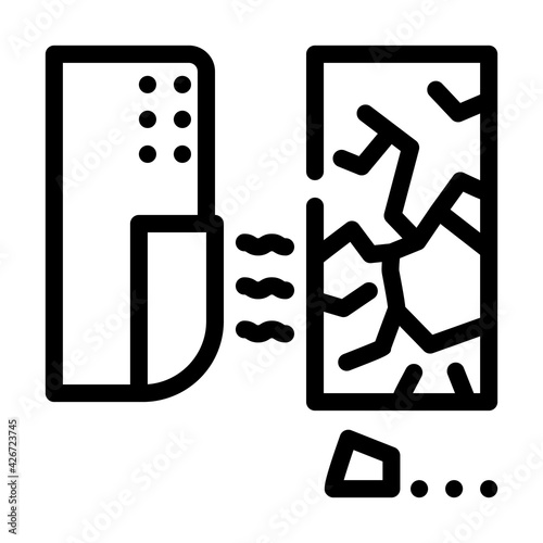 glass break sensor line icon vector. glass break sensor sign. isolated contour symbol black illustration