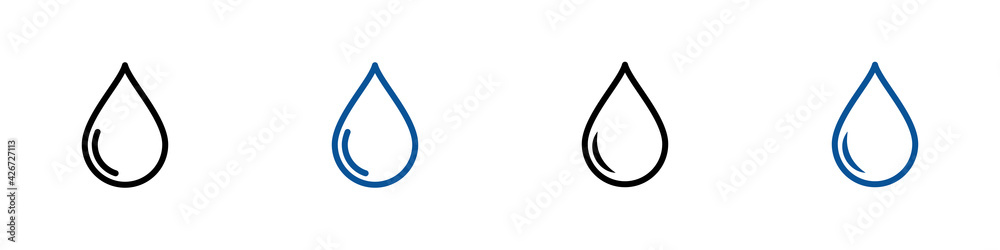 Conjunto de iconos de gota de agua de lluvia, estilo línea Conjunto de iconos de gota de agua de lluvia, estilo línea