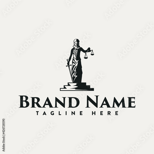 bw lady justice logo vector photo