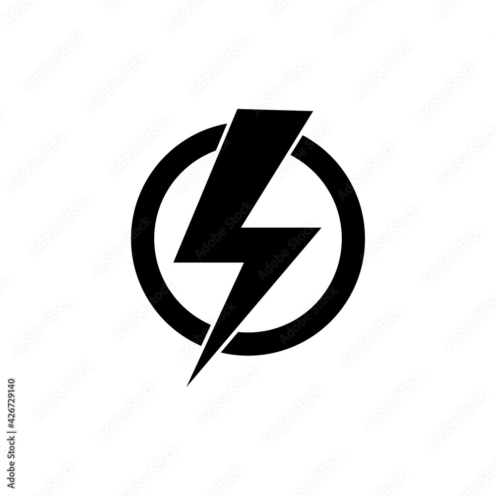 thunder lighting icon set vector sign symbol