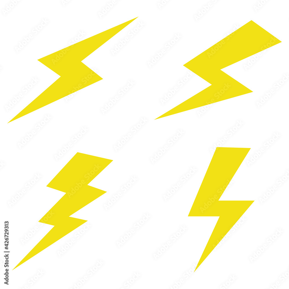 thunder lighting icon set vector sign symbol thunder lighting icon set vector sign symbol