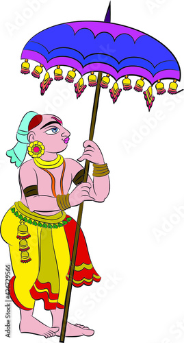 Lord Krishna's Sevak or Servants. serving god.