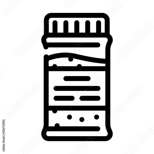 granulated tea bottle line icon vector. granulated tea bottle sign. isolated contour symbol black illustration