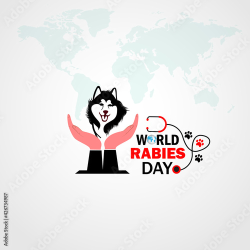 World rabies day. 28 September. vector illustration. Minimalist, Beautiful and simple element design. vector illustration.