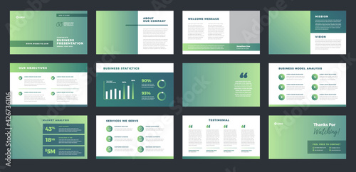 Business Presentation Brochure Guide Design or Pitch Deck Slide Template or Sales Guide Slider