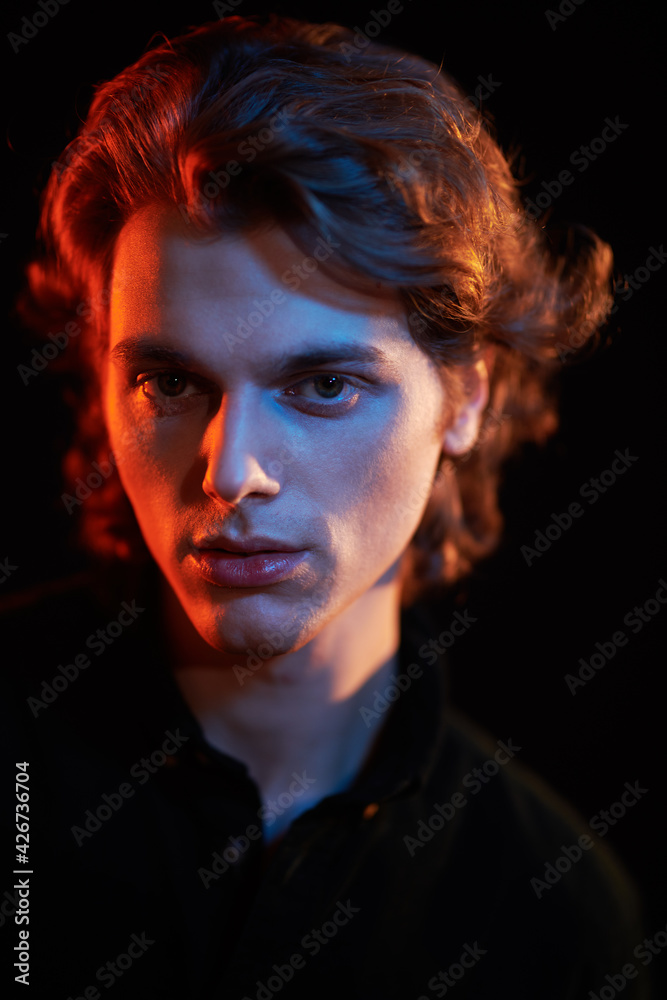 male portrait in mixed light male portrait in mixed light