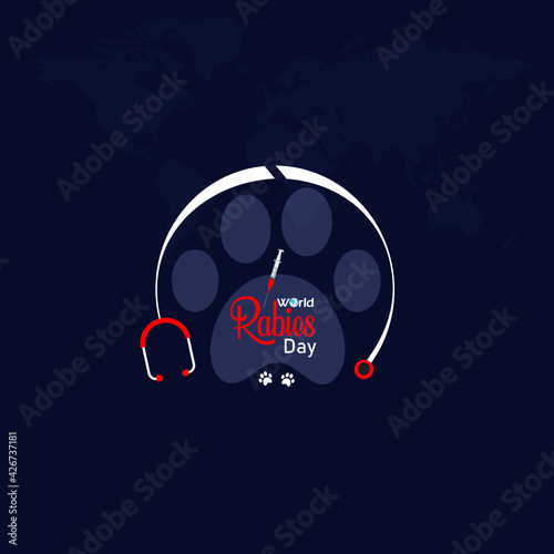 World rabies day. 28 September. vector illustration. Minimalist, Beautiful and simple element design. vector illustration.