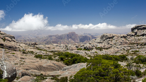 Scenic view of Tsaranoro mountains in Andringitra mountains, Ambalavao district, Madagascar