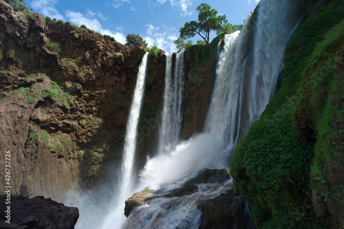 Gigantic Ouzoud Waterfalls in the Grand Atlas in Morocco