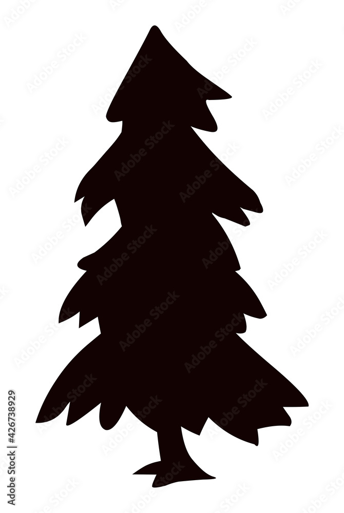 Obraz premium Pine tree silhouette vector