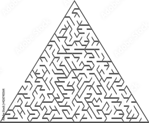 Vector background with a gray triangular 3D maze.