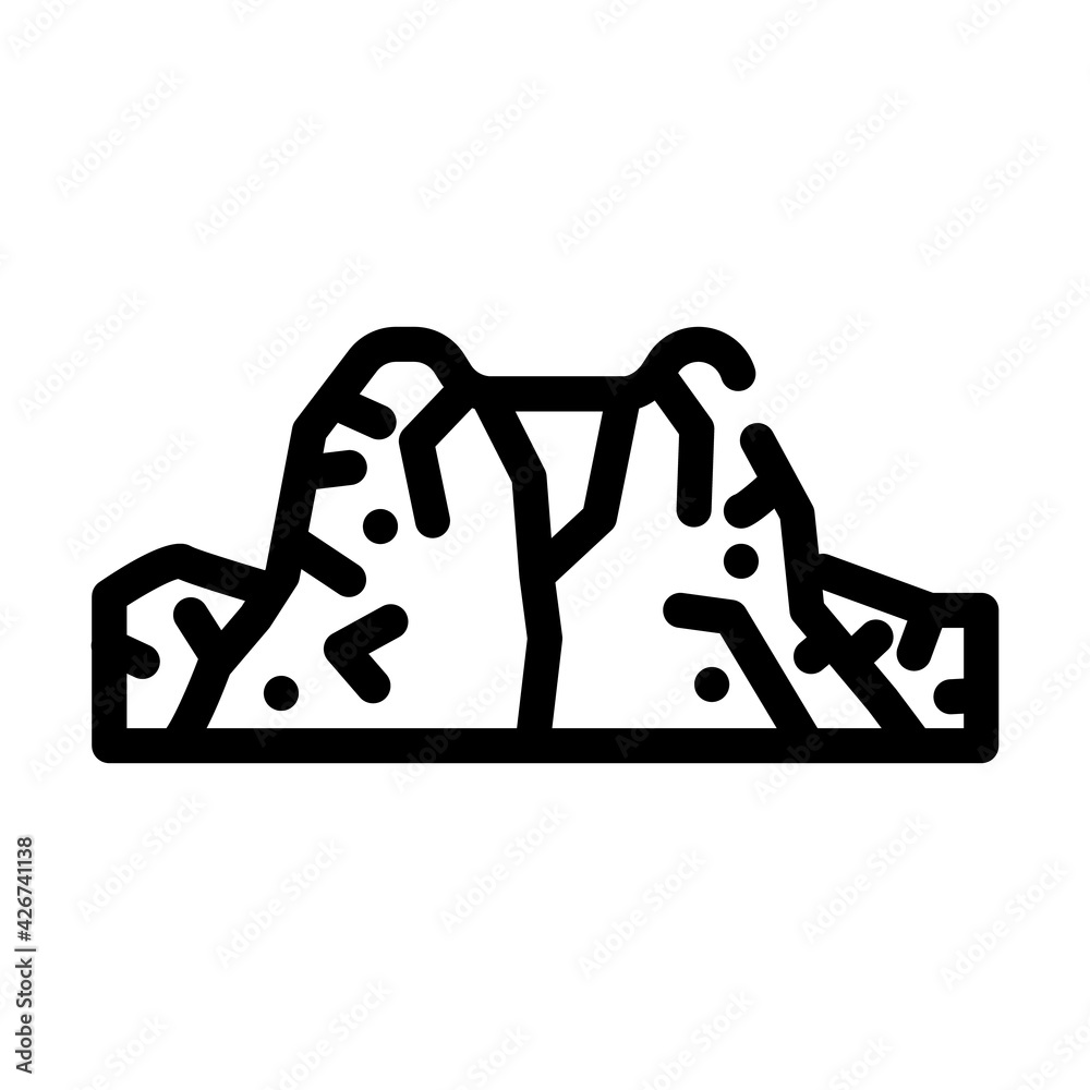 caldera volcano line icon vector. caldera volcano sign. isolated contour symbol black illustration caldera volcano line icon vector. caldera volcano sign. isolated contour symbol black illustration