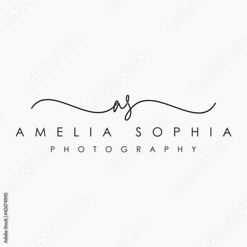 initial as feminine logo design template