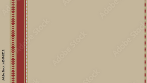 Ethnic tribal pattern background with copy space for text. Mexican pattern. Beige, red and grey colors. For banner, fliers, business card, restaurant menu, web background. Boho design.