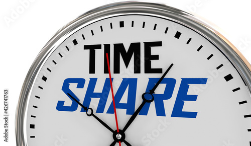 Time Share Clock Vacation Rental Property Countdown 3d Illustration