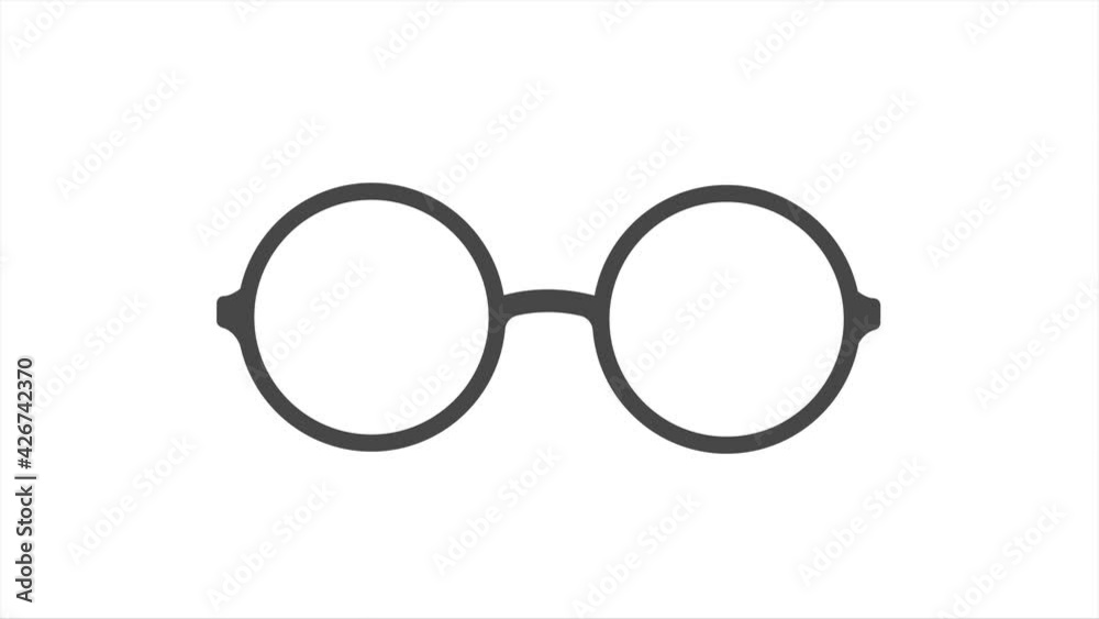 Round glasses icon animation, search animated icon 4k resolution Round glasses icon animation, search animated icon 4k resolution