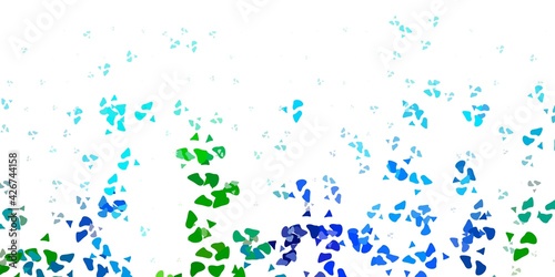 Light blue, green vector backdrop with chaotic shapes.