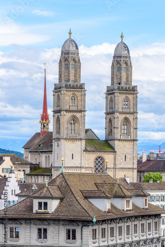 View of historic Zurich city center  on a summer day, Canton of Zurich, Switzerland. © karamysh