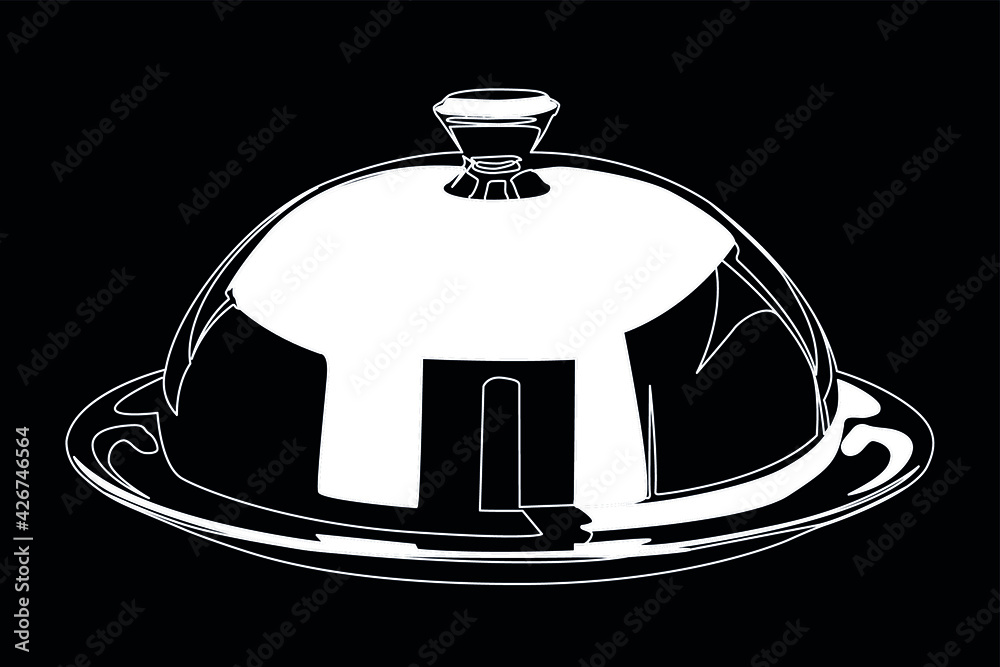 Fototapeta premium cloche white on black background